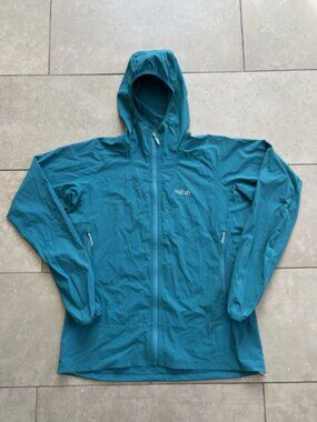Rab borealis hooded jacket marina blue/green women L
